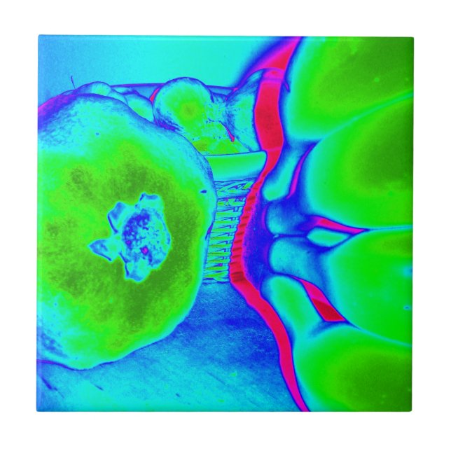 Azulejo verde fluorescente de la fruta (Frente)