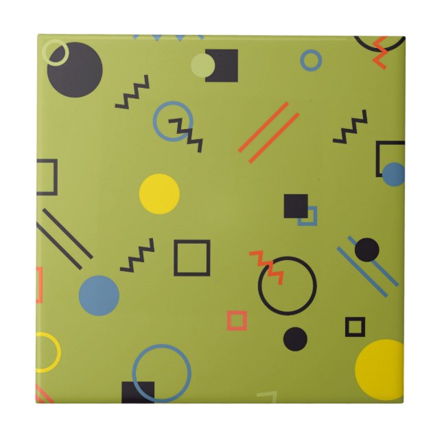 Azulejo Verde, moderno, fresco, de moda, urbano,Patrón Mem (Frente)