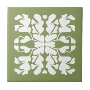 Azulejo verde musgo deco