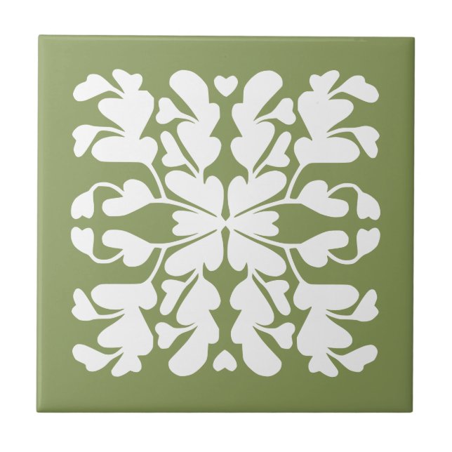 Azulejo verde musgo deco (Frente)
