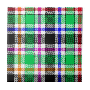 Azulejo Verde Negro Franela a Cuadros Multicolor Tartán