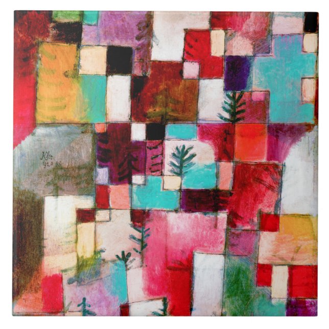 Azulejo Verde Rojo y Violeta, Paul Klee (Frente)