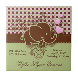 Azulejo Verde rosado del diseño el | Brown del elefante