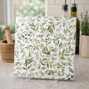 Azulejo Verde Salvia Acuarela Chic País Francés Olivos