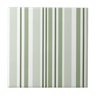 Azulejo Verde Salvia (Claro, Medio, Oscuro) y Rayas Blanca