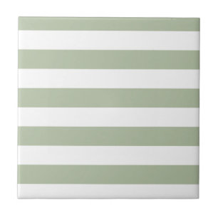 Azulejo Verde salvia claro y rayas blancas