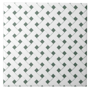Azulejo verde salvia enrejado geométrico