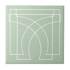 Azulejo Verde Salvia Geométrico Moderno