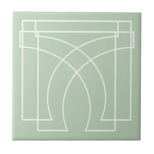 Azulejo Verde Salvia Geométrico Moderno