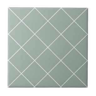 Azulejo Verde Salvia Moderno Grid Geométrico Simple