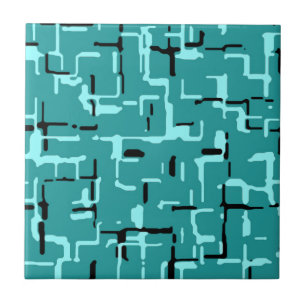 Azulejo Verde Teal Patrón Moderno