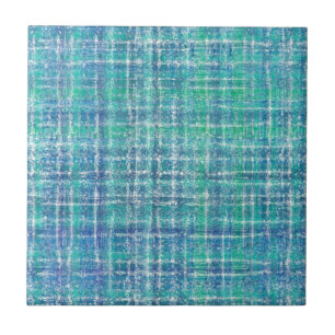 Azulejo Verde turquesa texturizado a cuadros