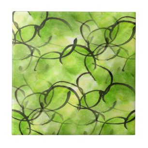 Azulejo verde vanguardista del fondo de la pintura de la