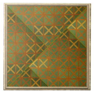 Azulejo Verde y azul geométrico abstracto