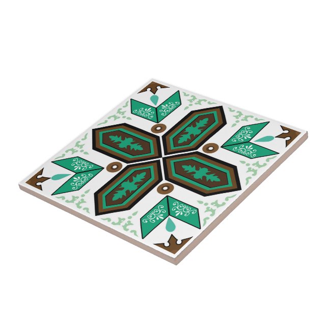 Azulejo verde y blanco (Lado)