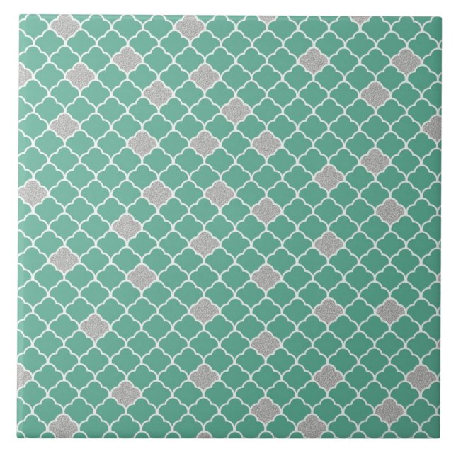 Azulejo Verde y marroquí de la plata (Frente)