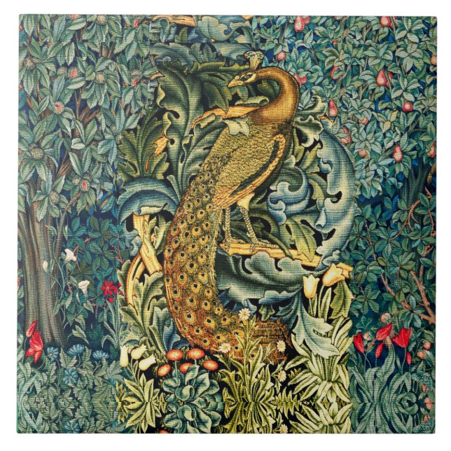 AZULEJO VERGÜENZA, ANIMALES FORESTALES, PICOR EN FLORAL VE (Frente)