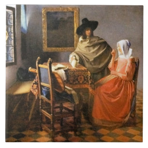 Azulejo Vermeer - El vaso de vino, la famosa pintura