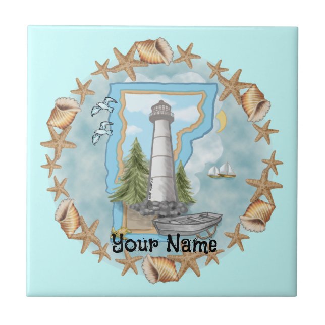 Azulejo Vermont Shells Lighthouse Tile (Frente)