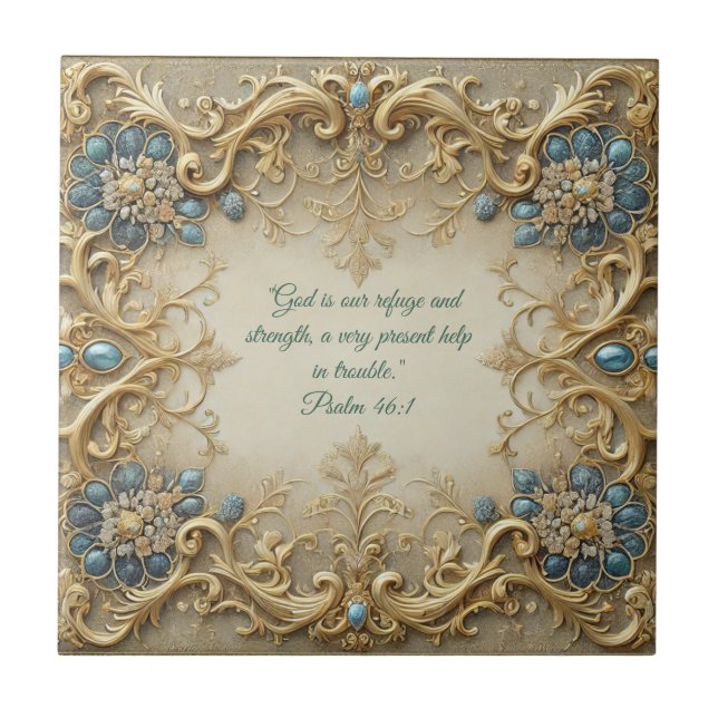 Azulejo Versículos de la Biblia personalizables victoriano (Frente)