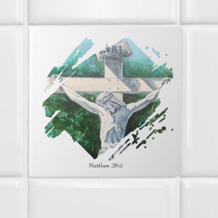 Azulejo Verso Bíblico Impreso Pintado a Mano Personalizado