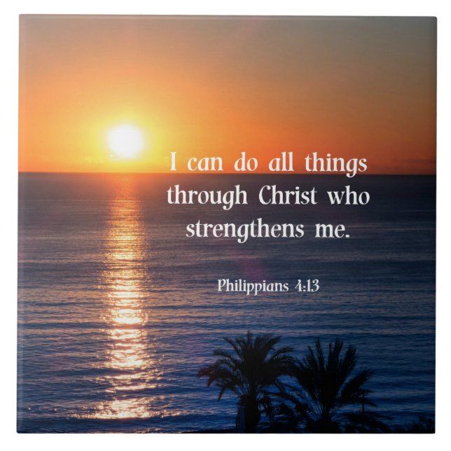 Azulejo Verso de la Biblia, Filipinas 4:13 (Frente)