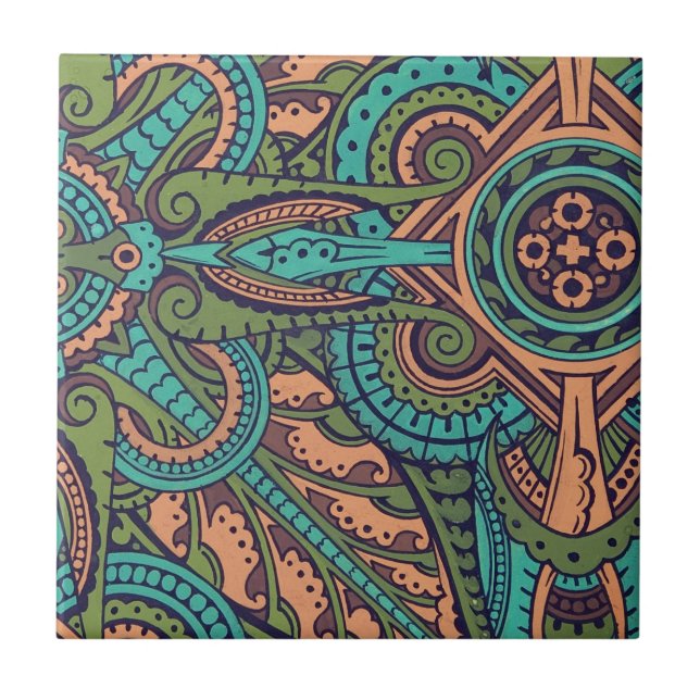 Azulejo Vestidor de christoper de patrón abstracto Art Nou (Frente)