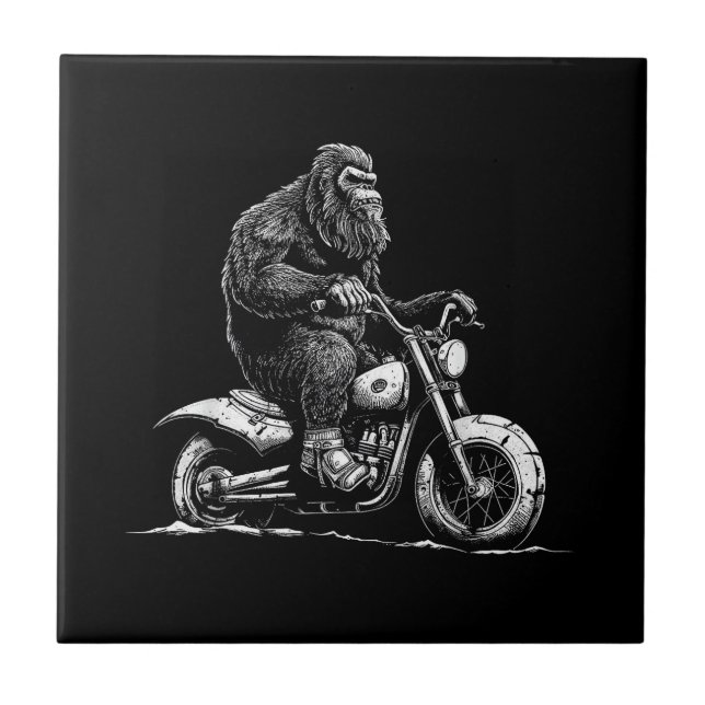 Azulejo Viajando En Motocicleta Funny Sasquatch M (Frente)