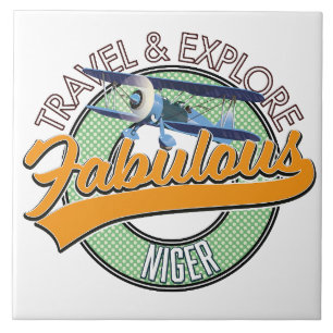 Azulejo viajar explorar imán de coche logo de Níger fabulo
