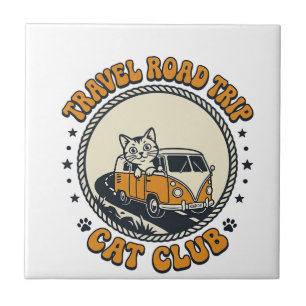 Azulejo Viaje Camiseta Arte Amante Gatos Mascotas - Viaje
