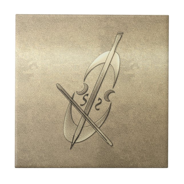 Azulejo Viaje de vacaciones de oro retro (Frente)