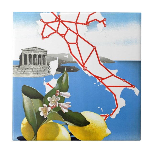 Azulejo Viaje Italia del vintage (Frente)
