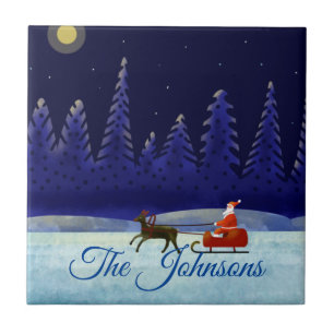 Azulejo Viaje nocturno de Navidades de Santa María