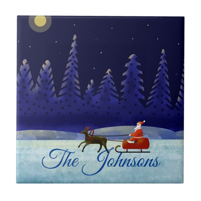 Azulejo Viaje nocturno de Navidades de Santa María (Frente)