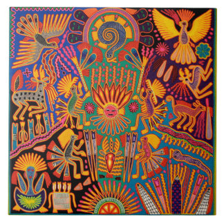 Azulejo Viaje tribal maya mexicano de Boho del arte de