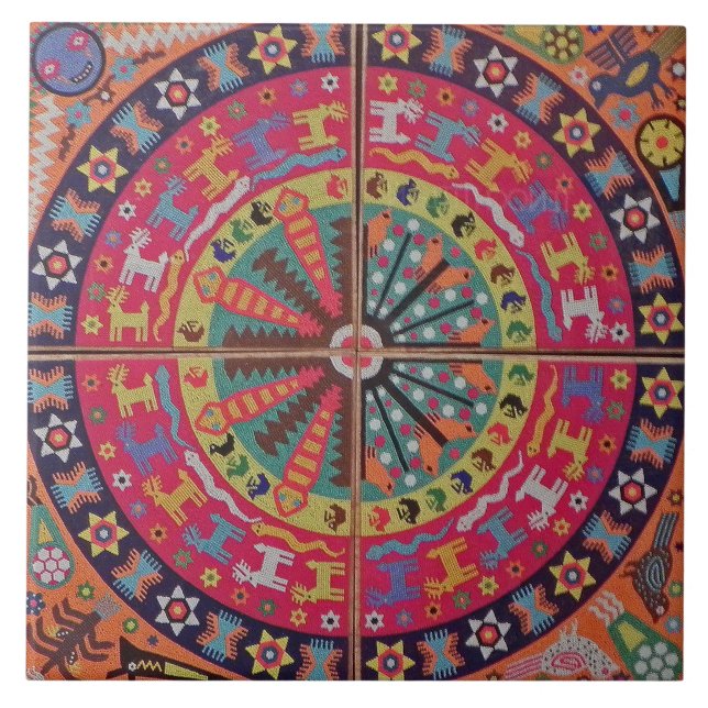 Azulejo Viaje tribal maya mexicano de Boho del arte de (Frente)