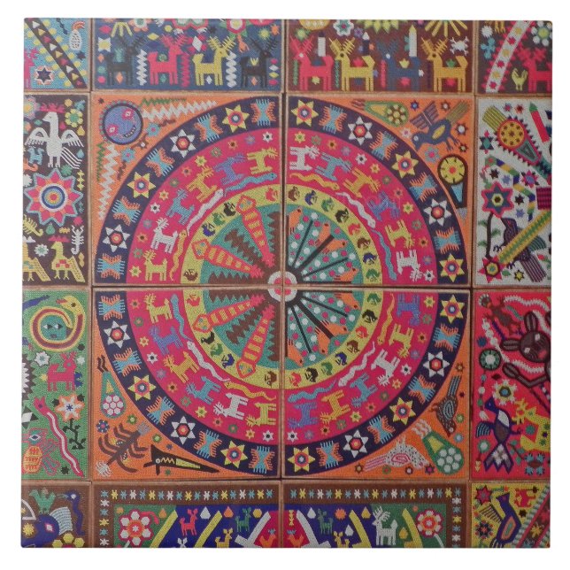 Azulejo Viaje tribal maya mexicano de Boho del arte de (Frente)