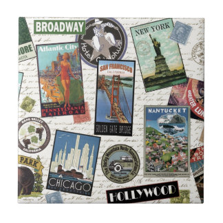 Azulejo viaje vintage moderno Estados Unidos