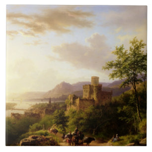 Azulejo Viajeros en una trayectoria en un Lan extenso de