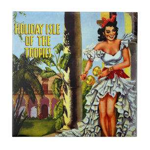 Azulejo Viajes cubanos vintage - Tropics de la Isla de Hol