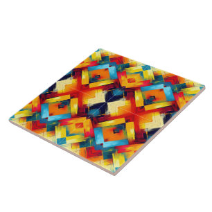 Azulejo Vibes antiguas en colores: elegantes formas geomét