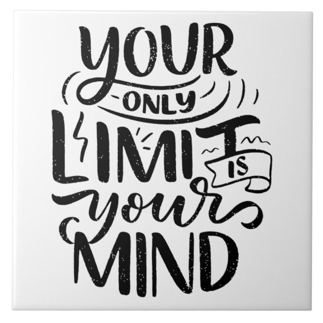 Azulejo Vibes positivas - Tu único límite es tu mente (Frente)