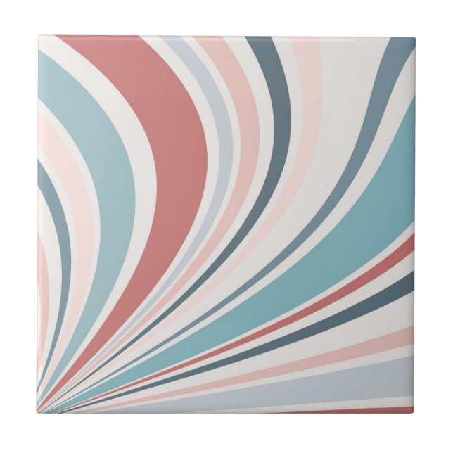 Azulejo Vibes retro coloridas en rosa, azul y gris (Frente)