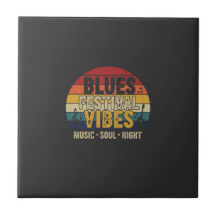 Azulejo Vibraciones del Festival de Blues Música Vintage A