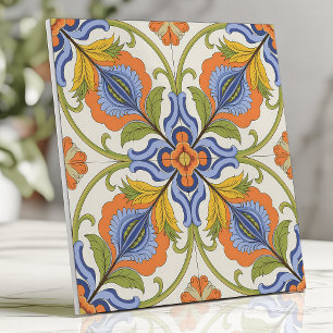 Azulejo Vibrante Floral Mediterránea de Mayólica