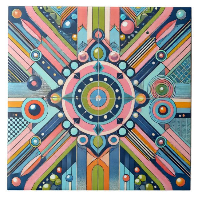 Azulejo Vibrante Gen Z Tile Geométrico (Frente)