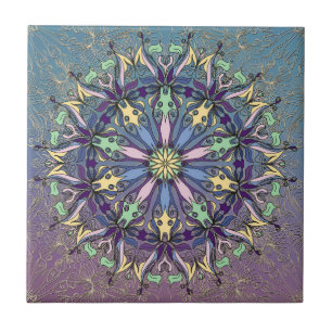 Azulejo Vibrante Mandala Cerámica Tile
