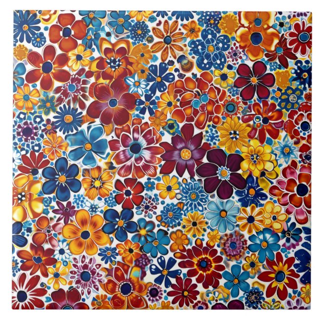 Azulejo Vibrante Millefiori Patrón elegante (Frente)