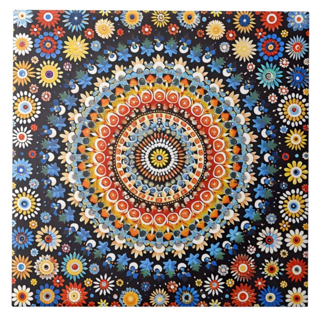 Azulejo Vibrante Millefiori Patrón elegante (Frente)