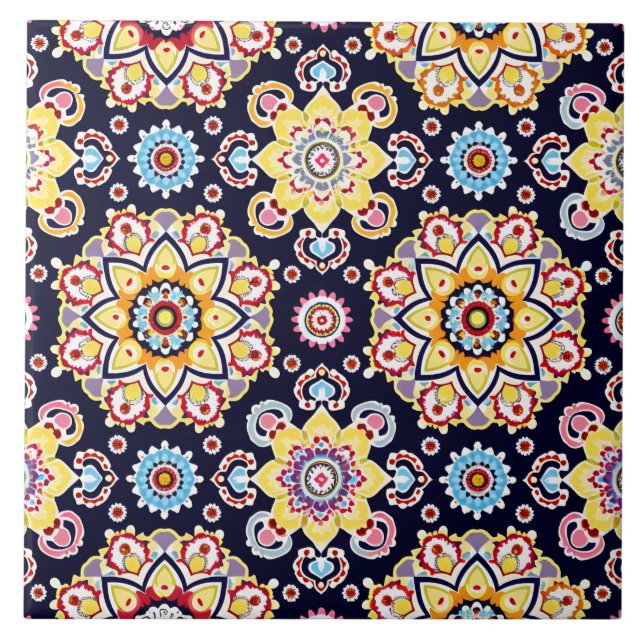 Azulejo Vibrante Millefiori Patrón elegante (Frente)